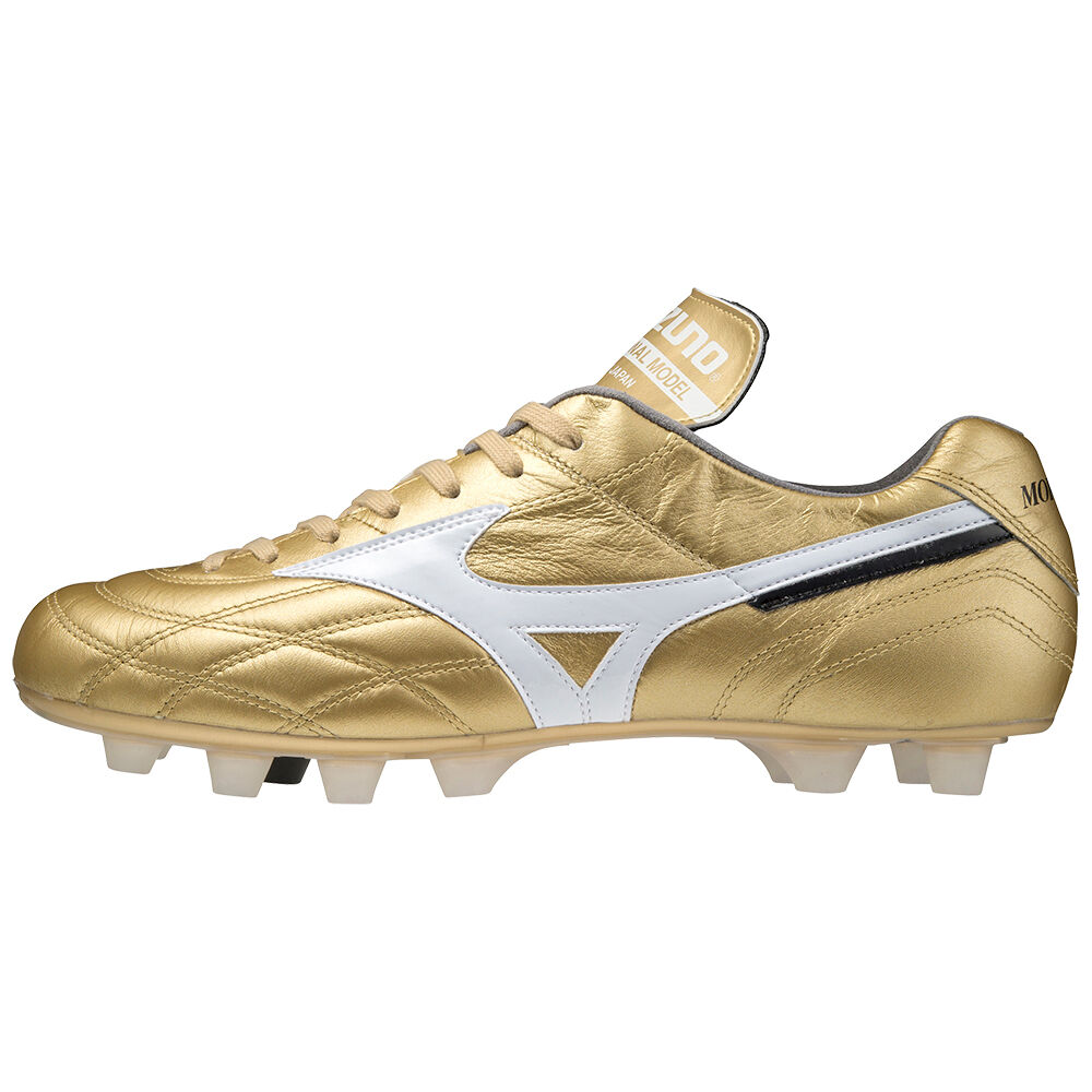 Tacos de Futbol Mizuno Morelia Ul Japan Para Hombre Dorados/Blancos 6217849-WS